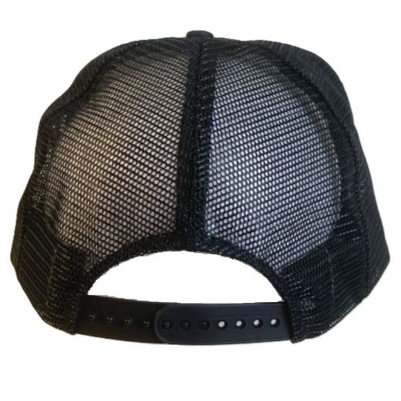 Trucker Hat w/ Crochet Flamingo Granny Square Style Adjustable Handmade Black - Picture 7 of 7